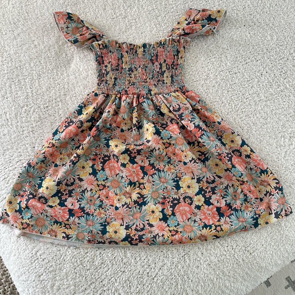 SHEIN Pink and Blue Ruffled Off-the-Shoulder Sundress